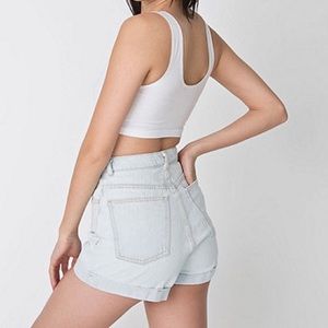 American Apparel Light Wash High-Wasited Shorts